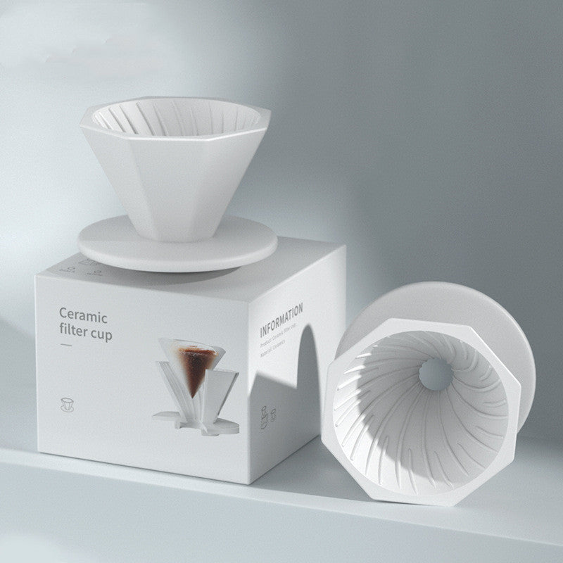 Octagonal Ceramic V60 Coffee Filter Cup
