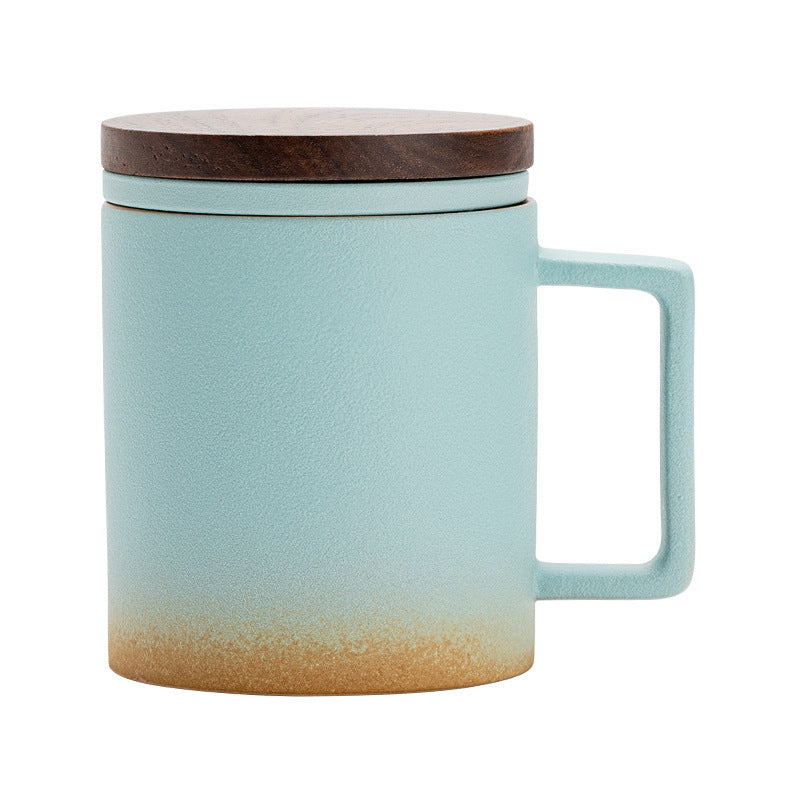 Beautiful Covered Filter Water Cup Ceramic Office