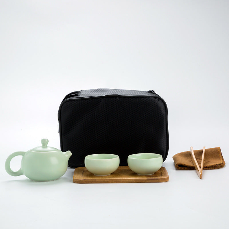 Portable Ceramic Matte Glazed Travel Tea Set