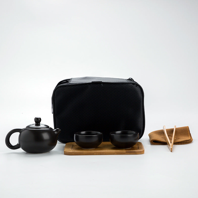 Portable Ceramic Matte Glazed Travel Tea Set
