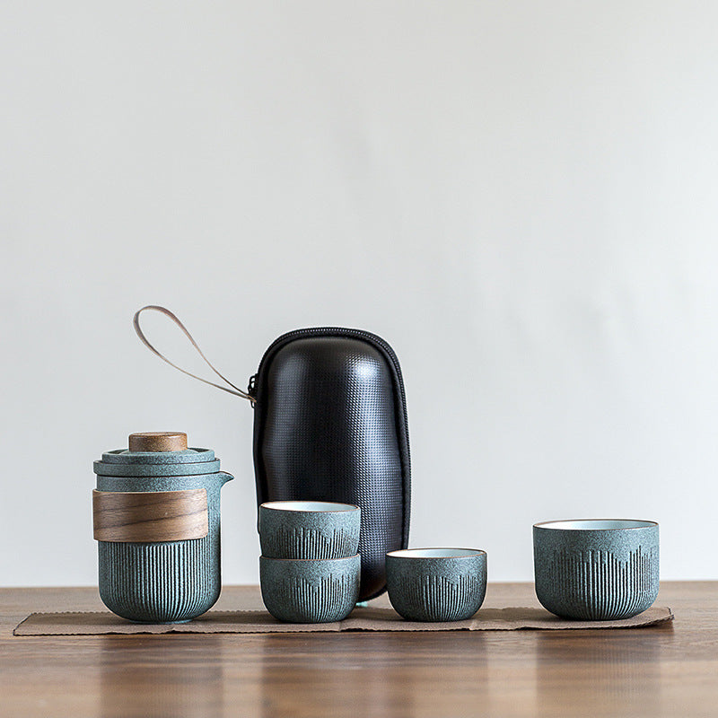 Bluestone Glaze Travel Tea Set