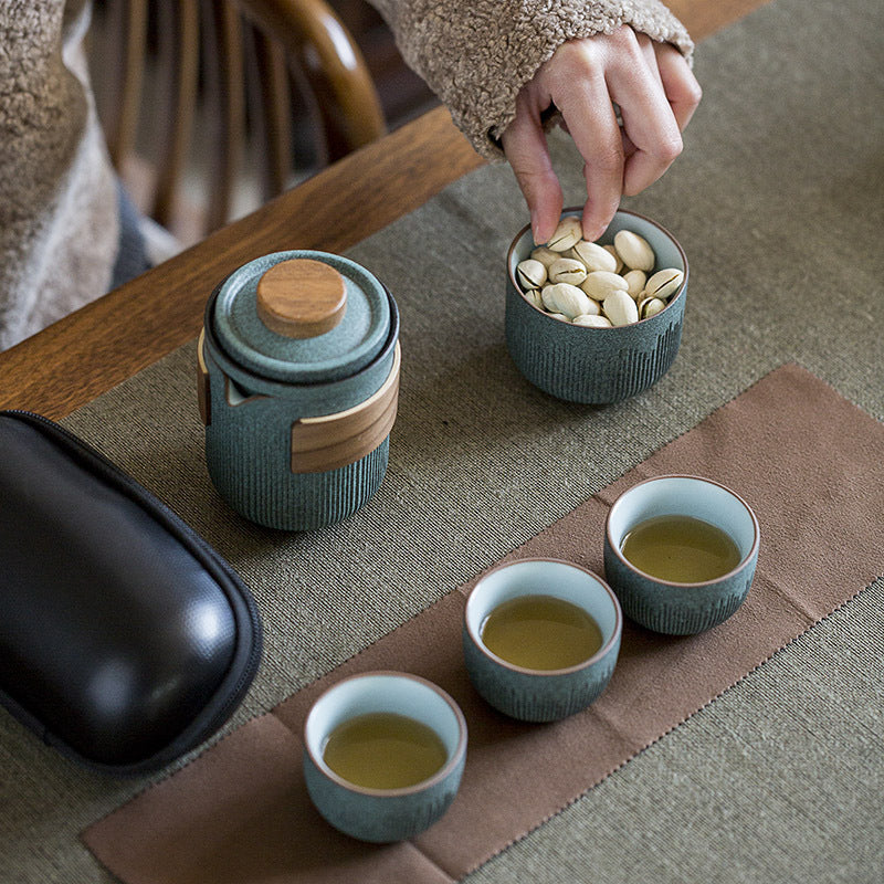 Bluestone Glaze Travel Tea Set