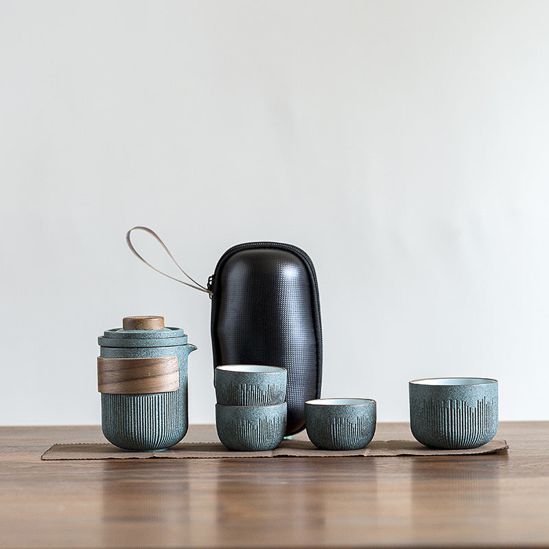 Bluestone Glaze Travel Tea Set