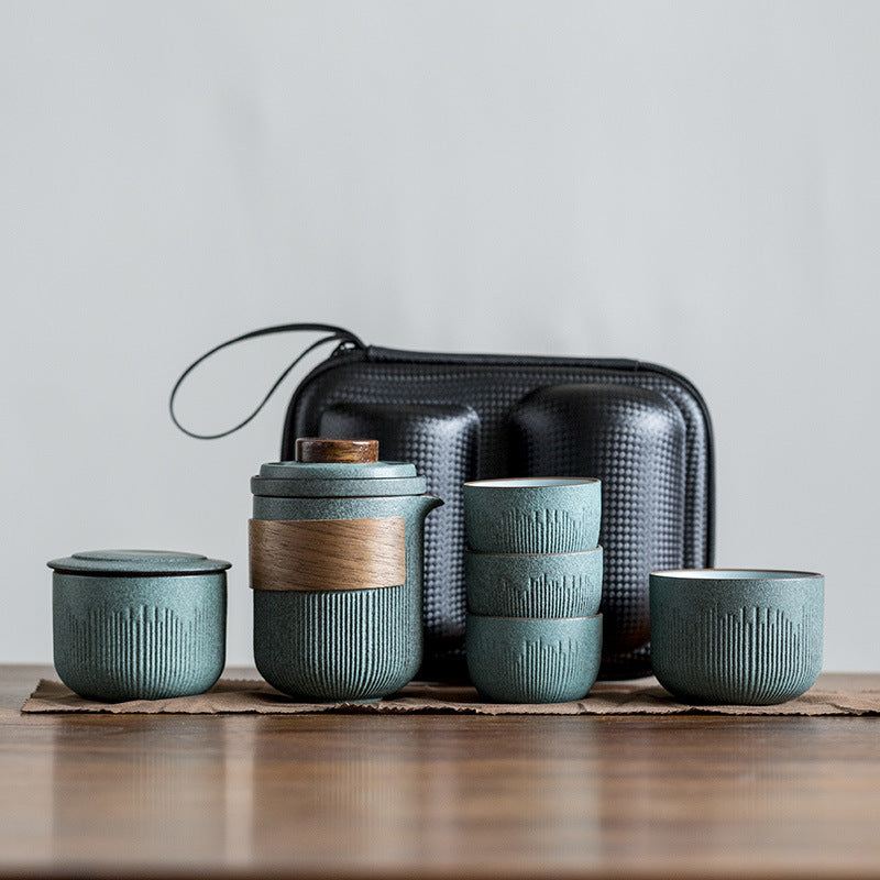 Bluestone Glaze Travel Tea Set