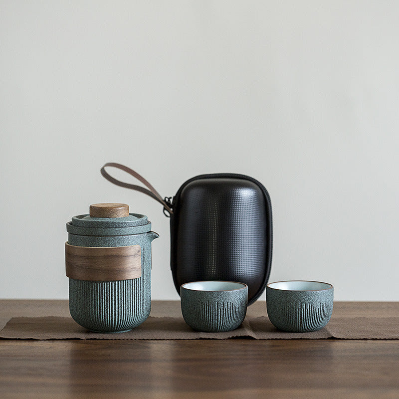 Bluestone Glaze Travel Tea Set