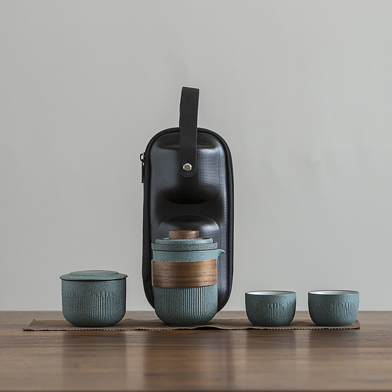 Bluestone Glaze Travel Tea Set