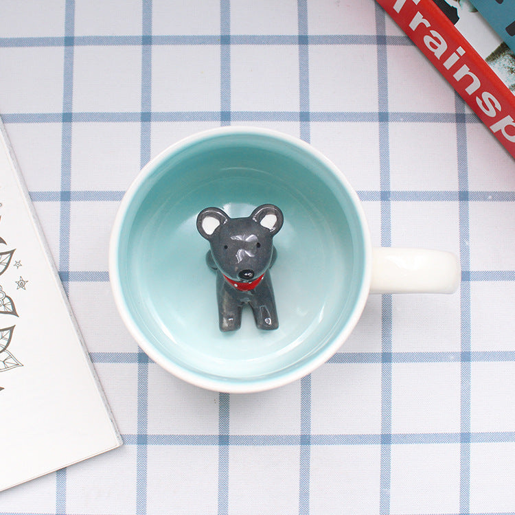 Whimsical 3D Animal Ceramic Mug – Cute Cartoon Design, Single-Layer Simplicity