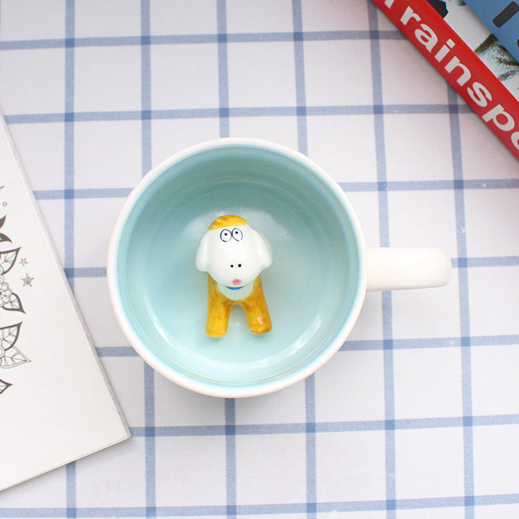 Whimsical 3D Animal Ceramic Mug – Cute Cartoon Design, Single-Layer Simplicity