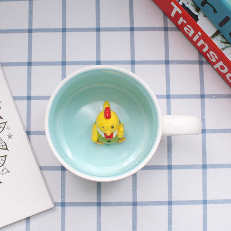 Whimsical 3D Animal Ceramic Mug – Cute Cartoon Design, Single-Layer Simplicity