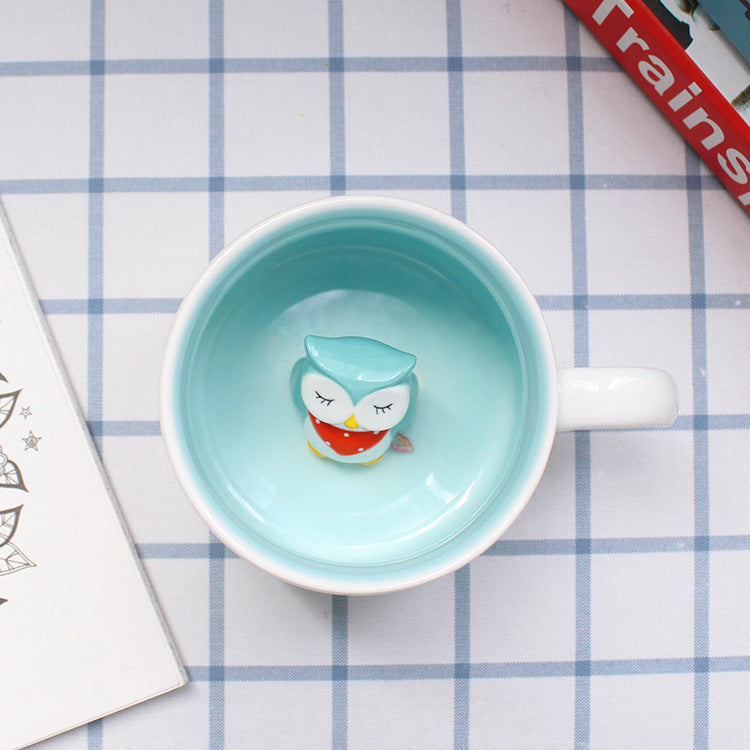 Whimsical 3D Animal Ceramic Mug – Cute Cartoon Design, Single-Layer Simplicity