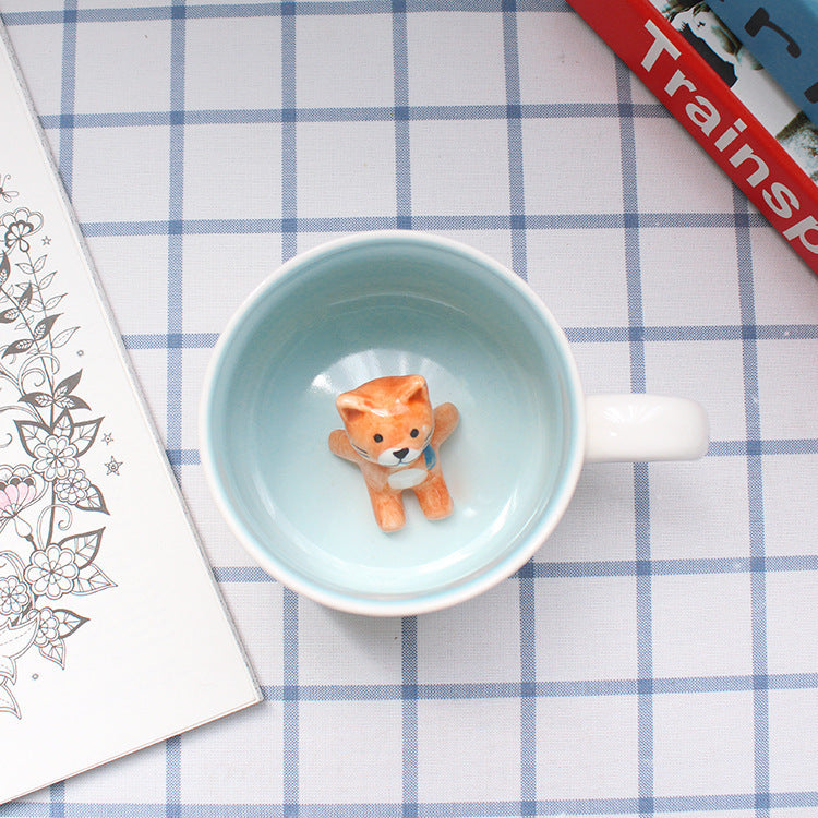 Whimsical 3D Animal Ceramic Mug – Cute Cartoon Design, Single-Layer Simplicity