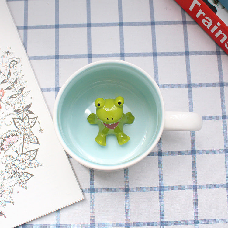 Whimsical 3D Animal Ceramic Mug – Cute Cartoon Design, Single-Layer Simplicity