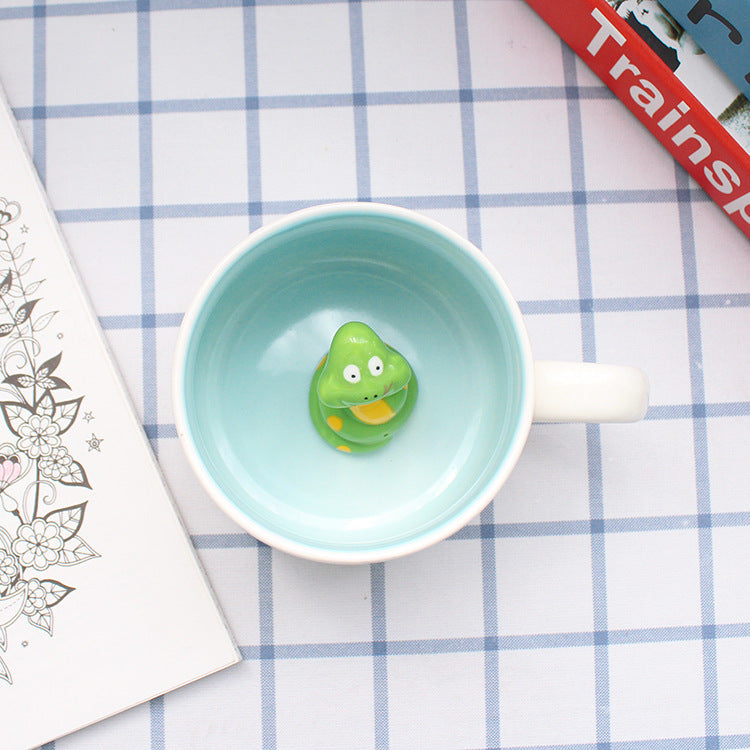 Whimsical 3D Animal Ceramic Mug – Cute Cartoon Design, Single-Layer Simplicity