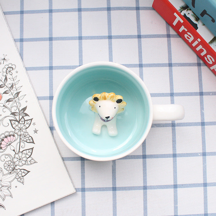 Whimsical 3D Animal Ceramic Mug – Cute Cartoon Design, Single-Layer Simplicity