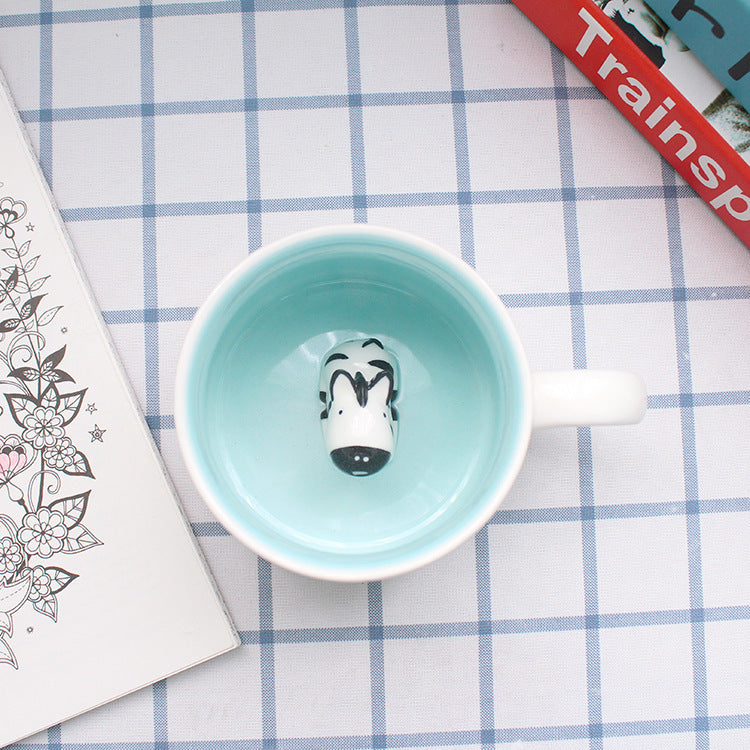 Whimsical 3D Animal Ceramic Mug – Cute Cartoon Design, Single-Layer Simplicity