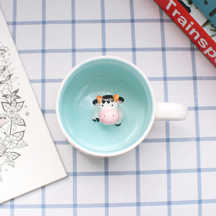 Whimsical 3D Animal Ceramic Mug – Cute Cartoon Design, Single-Layer Simplicity