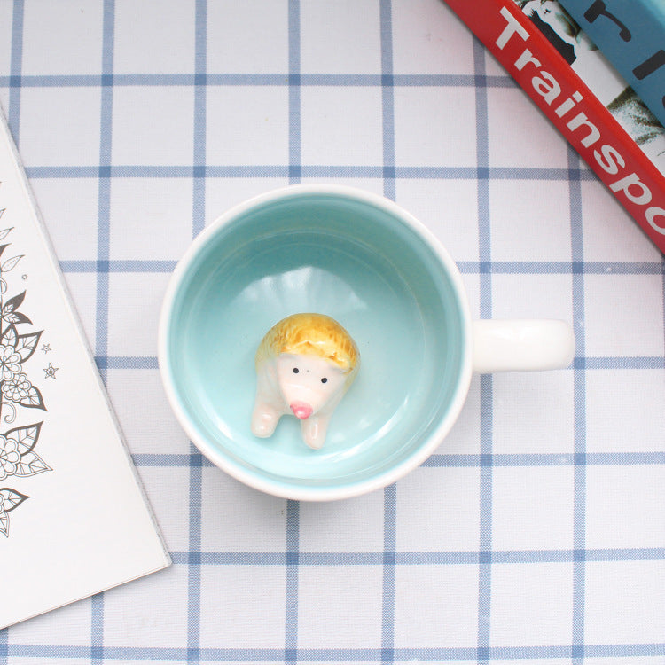 Whimsical 3D Animal Ceramic Mug – Cute Cartoon Design, Single-Layer Simplicity