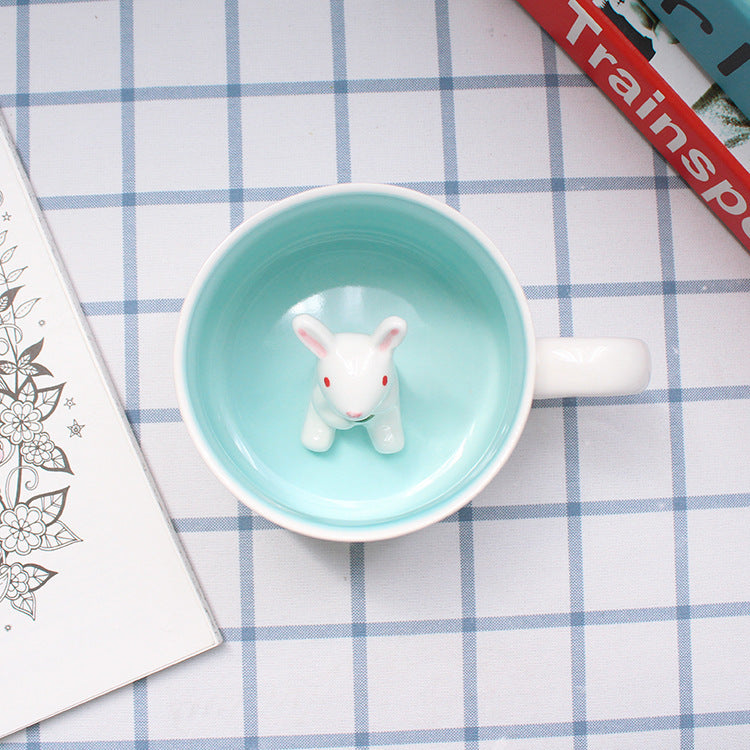 Whimsical 3D Animal Ceramic Mug – Cute Cartoon Design, Single-Layer Simplicity