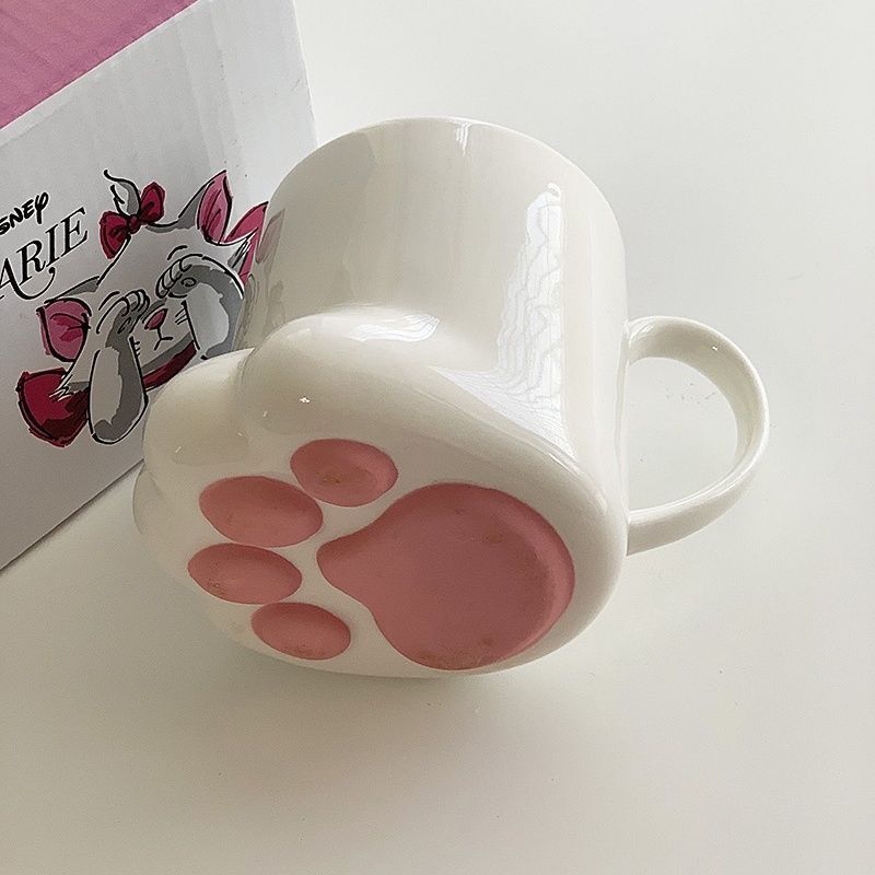 Cream Cat Paw Ceramic Mug