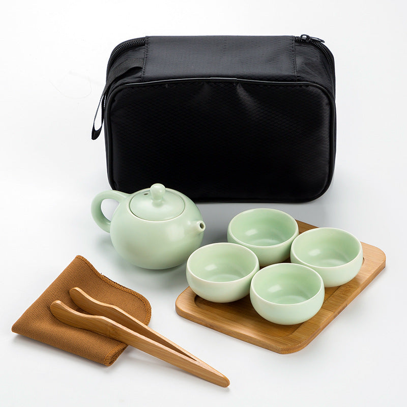 Portable Ceramic Matte Glazed Travel Tea Set