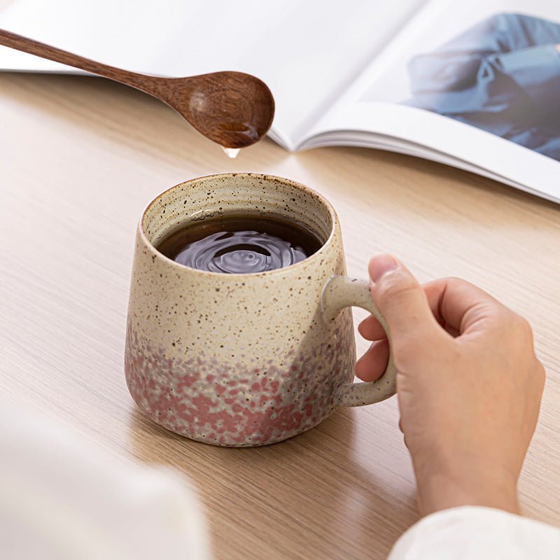 Vintage-Inspired Kiln-Glazed Ceramic Coffee Mug