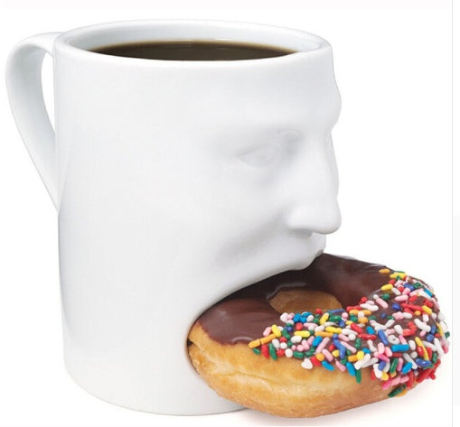 Charming Double-Layer Ceramic Mug with Face Design