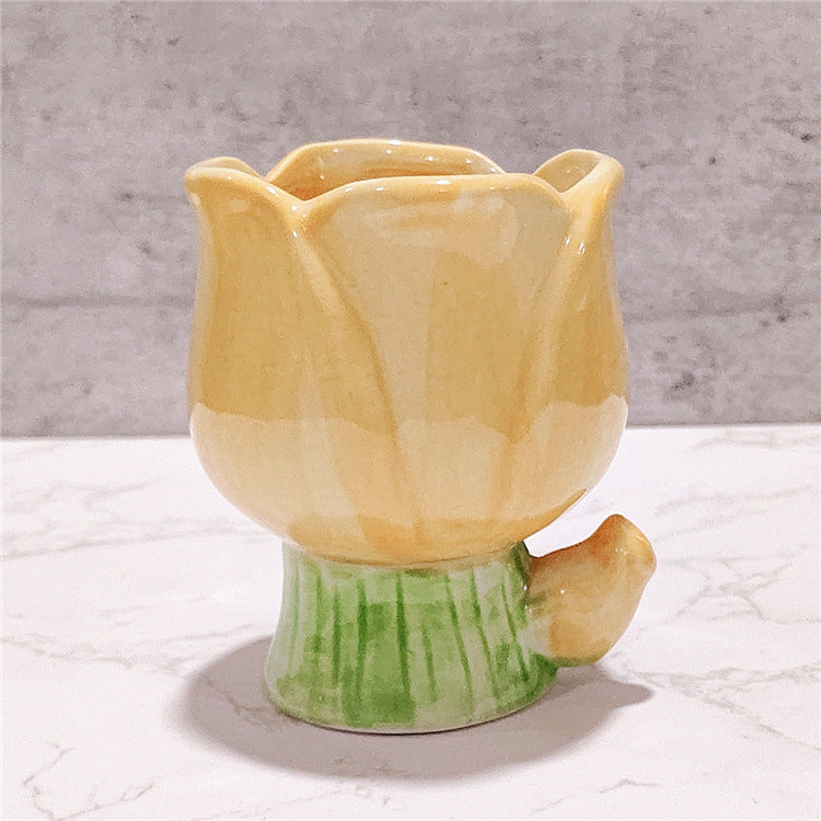 Minimalist Household Ceramic Tulip Cups