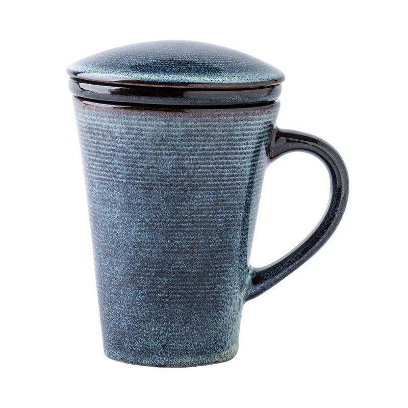 Vintage Ceramic Tea Cup with Lid and Filter