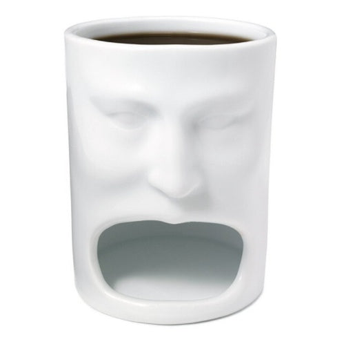 Charming Double-Layer Ceramic Mug with Face Design