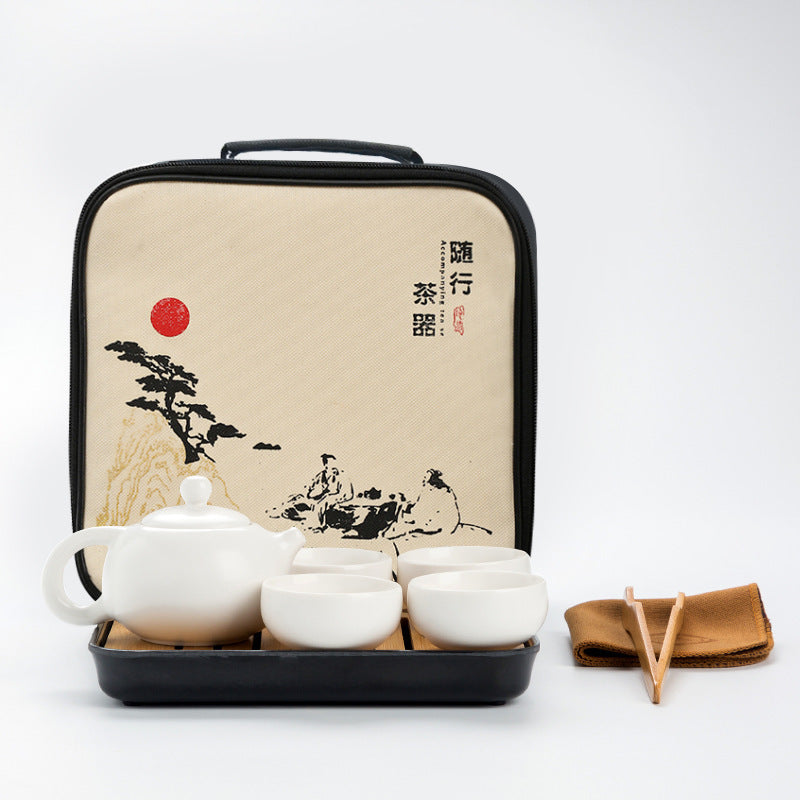 Portable Ceramic Matte Glazed Travel Tea Set