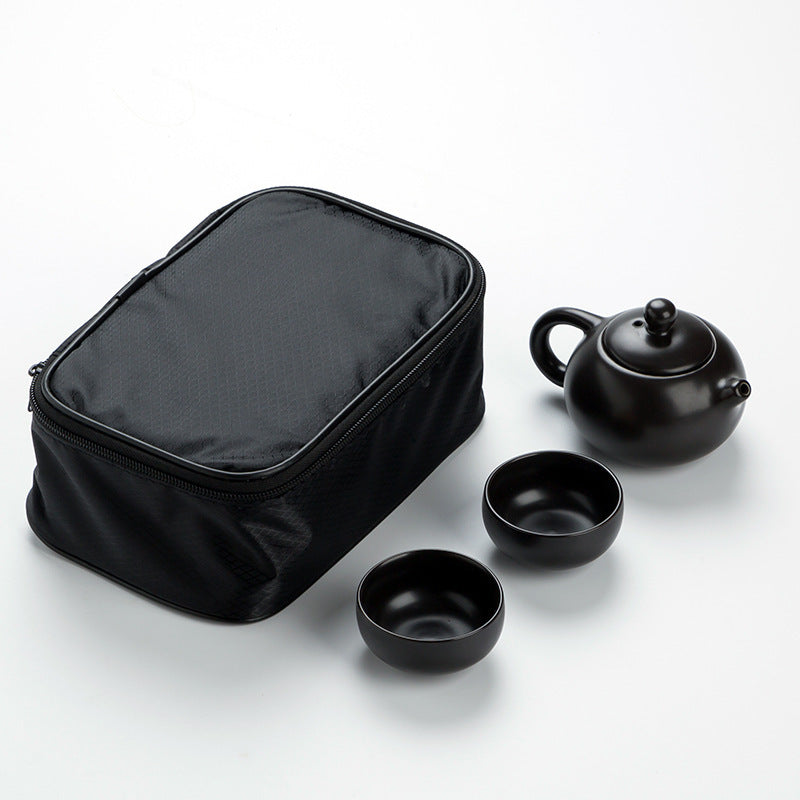 Portable Ceramic Matte Glazed Travel Tea Set