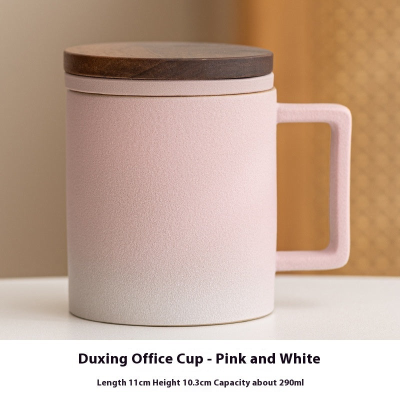 Beautiful Covered Filter Water Cup Ceramic Office