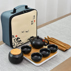 Portable Ceramic Matte Glazed Travel Tea Set
