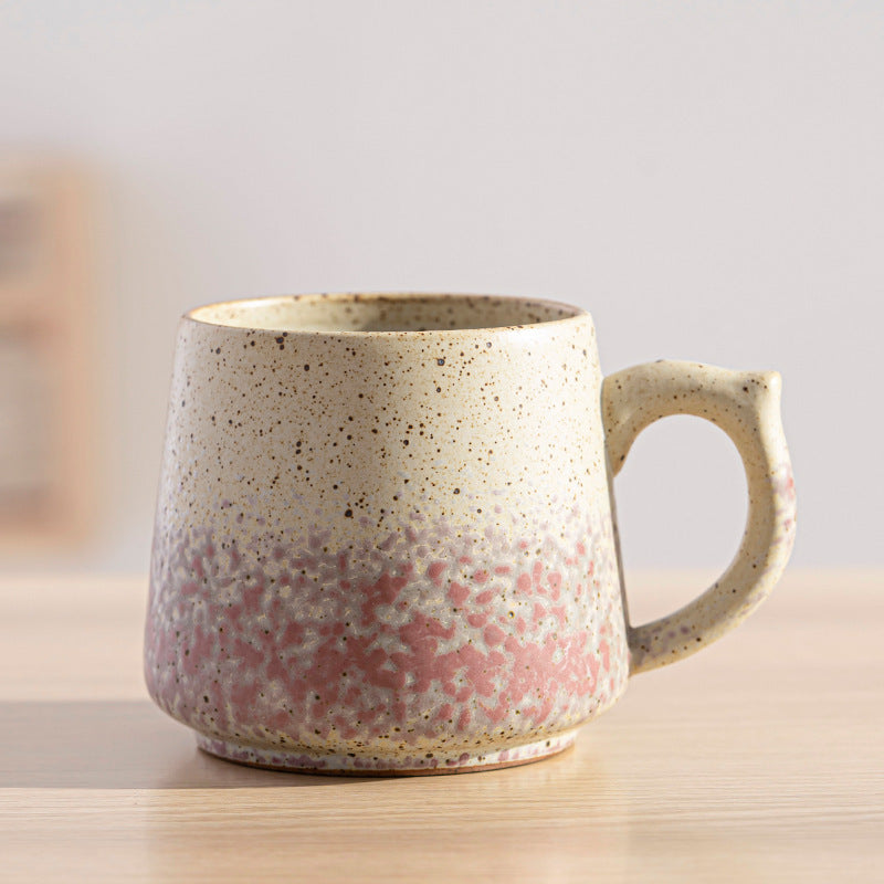 Vintage-Inspired Kiln-Glazed Ceramic Coffee Mug