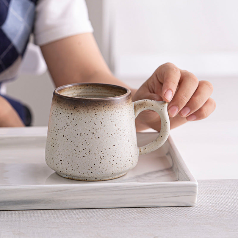 Vintage-Inspired Kiln-Glazed Ceramic Coffee Mug