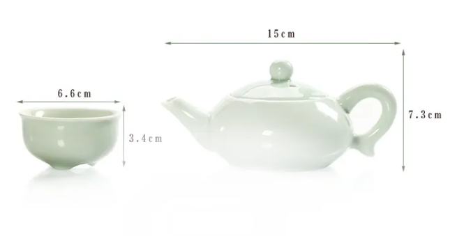 Celadon small fish cup carp tea set