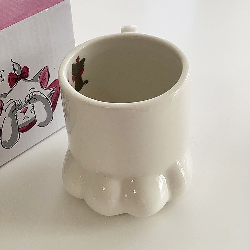 Cream Cat Paw Ceramic Mug