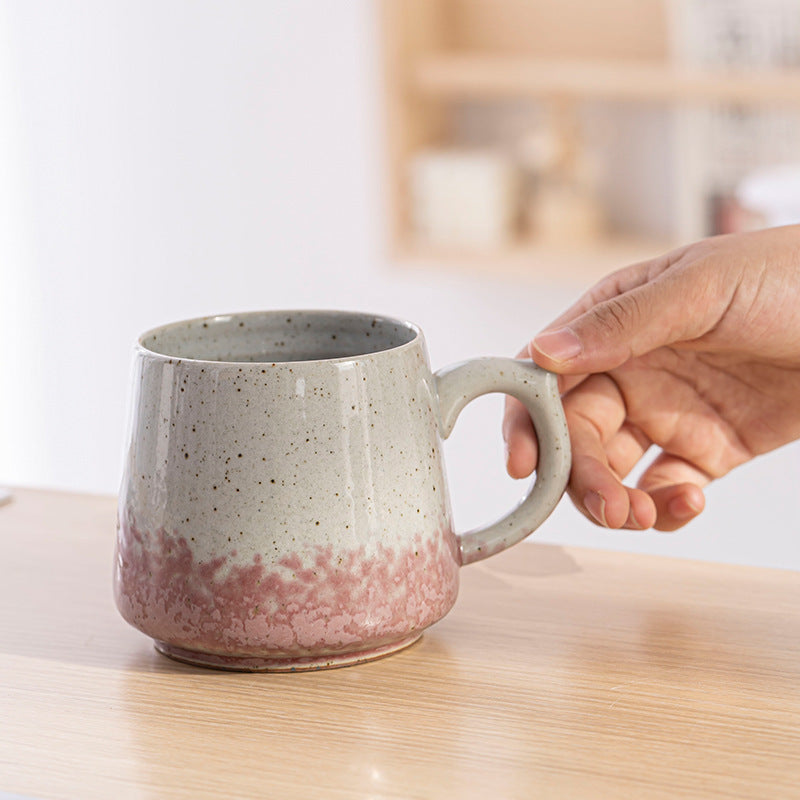Vintage-Inspired Kiln-Glazed Ceramic Coffee Mug