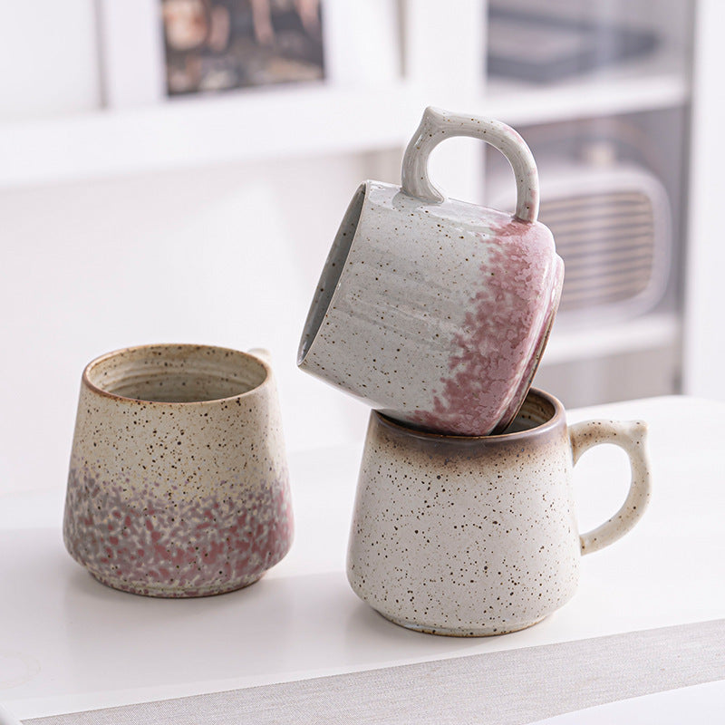 Vintage-Inspired Kiln-Glazed Ceramic Coffee Mug