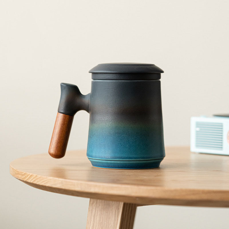 Kiln Into Ceramic Mug Tea And Water Separation With Lid
