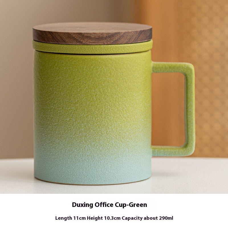 Beautiful Covered Filter Water Cup Ceramic Office