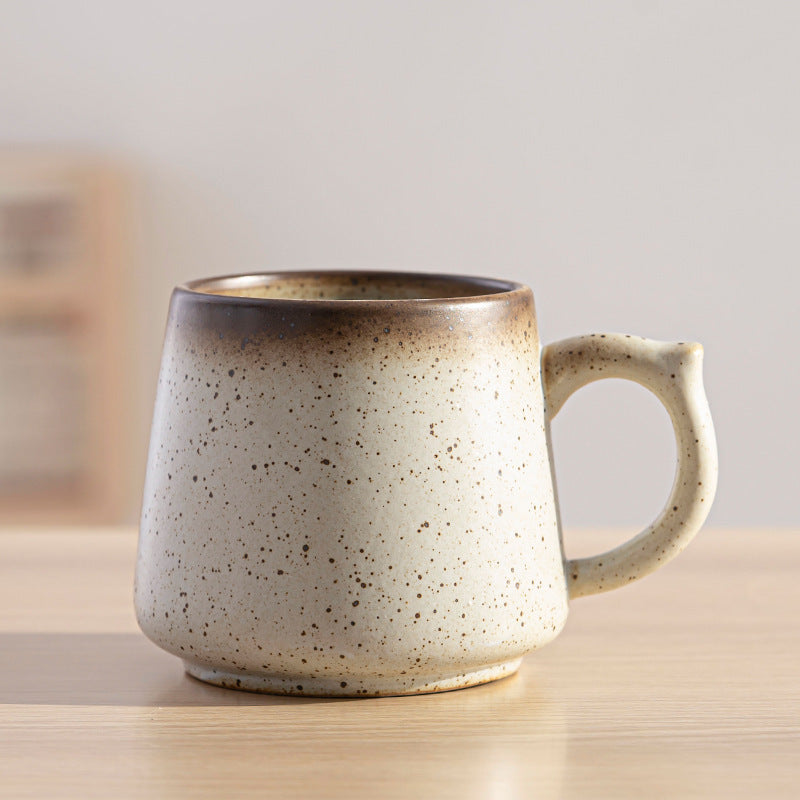 Vintage-Inspired Kiln-Glazed Ceramic Coffee Mug